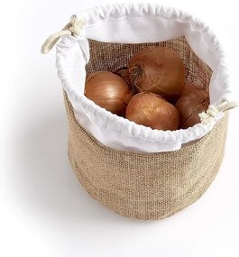 Jutové vrecko so zaväzovaním - multifunkčné, vnútro plast 21x17