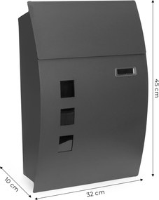 ModernHome Poštová schránka - antracitová, oceľová ModernHome