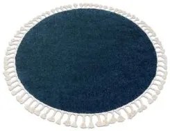 styldomova Tmavomodrý shaggy koberec Berber 9000 Maroko kruh