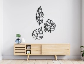 drevko 3D nálepka na stenu Listy Rozmer obrazu: 44,5 x 30,5 cm, Farba dekorácie: Čierna