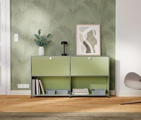 Kovový regál »CN3« s 2 výklopnými priehradkami, pistáciová