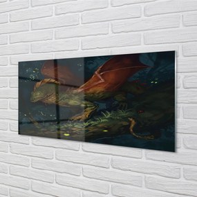 Obraz plexi Zelený drak v lese 125x50 cm