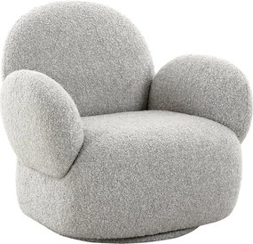 Svetlosivé kreslo z textílie buklé Messina – House Nordic