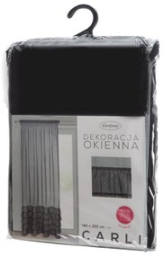 ZÁCLONA NA PÁSKE CARLI 140X270 CM ČIERNA