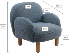 Modré detské kresielko z textílie buklé Rocky – Vipack