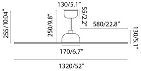 FARO 33447WT - Stropný ventilátor GOTLAND L hnedá/čierna pr. 132 cm WT + DO