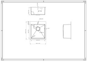 Gamma Gamma, 1-komorový nerezový drez 450x500x210 mm, grafitová, GMA-S4550-BK