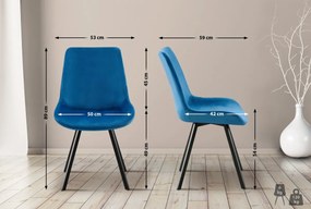 Jedálenská stolička Lewes - zamat - Tmavo modrá