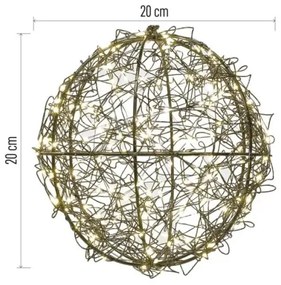 LED vianočná dekorácia 200×LED/230 V, priemer 20 cm