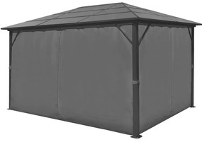 Altánok so závesmi, antracitový, hliníkový 400x300 cm