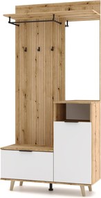 Predsieňová stena Nordic 100 cm dub Evoke/biela