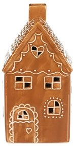 Keramický perníkový poschodový domček LED, hnedá