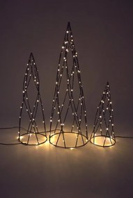 Sada kovových pyramíd, 154 LED diód, teplá biela