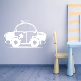 Veselá Stena Samolepka Autíčko policajné Farba: bílá, Veľkosť: 40 x 25 cm