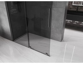 Mexen Velar, sprchová zástena s posuvnými dverami Walk-in 160 x 200 cm, 8mm šedé sklo, grafit brúsený, 871-160-000-43-66