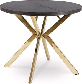 Rozkladací stôl DORIAN 80-160 cm čierny/zlatý