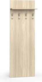 Vešiaková stena PRIMO WOOD, 4 háčiky, polica, roky zvisle, dub prírodný