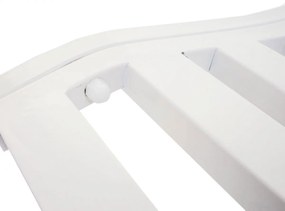 Záhradná lavička HWC-F44, 2-miestna oceľ s práškovým nástrekom - biela