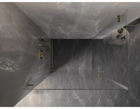 Mexen Lunar-B Duo, výklopný sprchový kút 95 x 80 cm, 8mm číre sklo, zlatý matný profil, 832-095L-080P-55-00