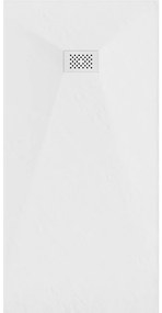 Mexen Hugo, obdĺžniková sprchová vanička SMC 180 x 90 cm, biela, biela krytka, 42109018-W