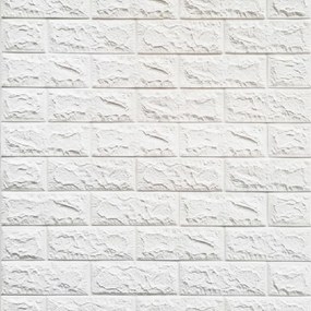 Samolepiace penové 3D panely 0002, cena za kus, rozmer 70 x 77 cm, tehla biela, IMPOL TRADE
