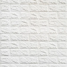 Samolepiace penové 3D panely 0002, rozmer 70 x 77 cm, tehla biela, IMPOL TRADE