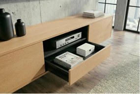 TV-skrinka 47816 Loft 200cm Prírodná Dub Dyha/Čierna  - Komfort-nábytok