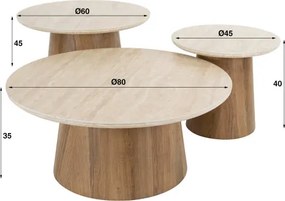 Konferenčný stôl 45-64 Romano 3-set 3D Ceramic Travertine  - Komfort-nábytok