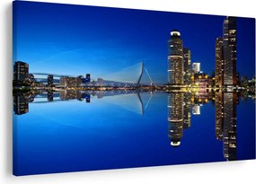 Obraz - nočný Rotterdam (90x60 cm)