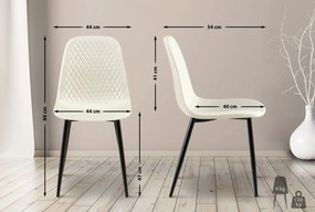 4x Stolička Giverny látka - krémová