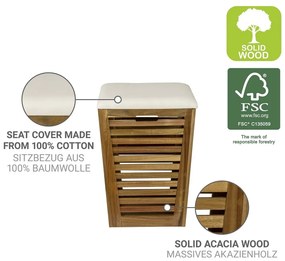 Tmavo prírodný drevený kôš na bielizeň 55 l Fondi – Wenko