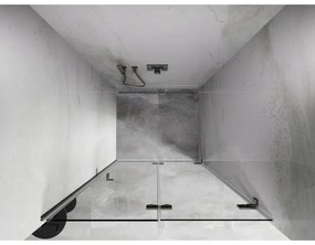 Mexen, Mexen Lunar-F pravé sklápacie sprchové dvere 85 cm, transparentné, brúsený nikel - 836-085-000-97-00-P