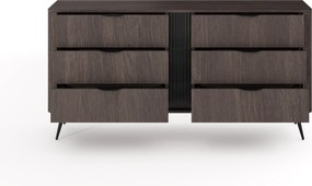 Komoda Edrin 163 cm so zásuvkami - dub dunin / čierna