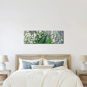 Obraz konvaliniek (s hodinami) (90x30 cm)