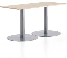 Stôl ALVA, 1400x700x720 mm, strieborná, breza
