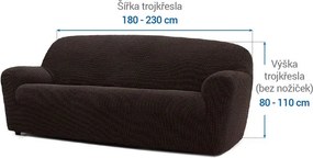 Super strečové poťahy NIAGARA čokoládová trojkreslo (š. 180 - 230 cm)