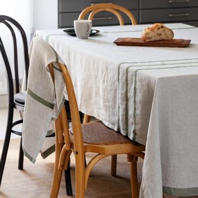 Ľanový obrus / deka Usva 150x260, ľan-olivový
