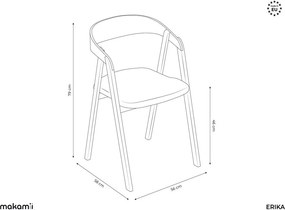 Čierne jedálenské kreslo z masívneho dreva Erika – Makamii