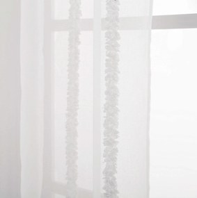 Biely záves TASMA so vzorom 140x250 cm Zavesenie: Kovové krúžky
