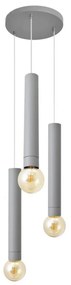 Luster na lanku TUBA 3xE27/15W/230V šedá