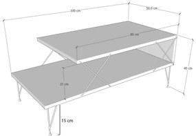 Dizajnový konferenčný stolík Baam 100 cm biely