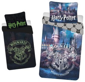 JERRY FABRICS Obliečky Harry Potter univerzita svietiace Bavlna, 140/200, 70/90 cm