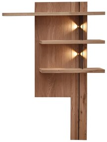 Policový panel Napoli 34 s LED 121 cm z masívu dub biely