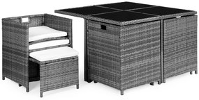 Sada záhradného nábytku z technoratanu, 4 kreslá, 4 taburetky, stôl MultiGarden