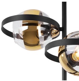 Stropné svietidlo Asturia Ring, 3x zlaté/transparentné sklenené tienidlo, B/G