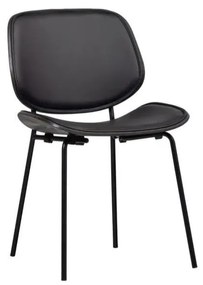 Čierne jedálenské stoličky v súprave 2 ks z imitácie kože Close In – WOOOD