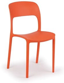 Dizajnová plastová jedálenská stolička REFRESCO, oranžová