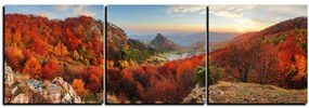 Obraz na plátne - Jesenná krajina pri západe slnka, Slovensko, Vrsatec - panoráma 5260B (90x30 cm)