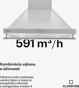 Klarstein Montblanc 60 odsávač pár 599 m³/h 165W 2x1,5W LED zábradlie
