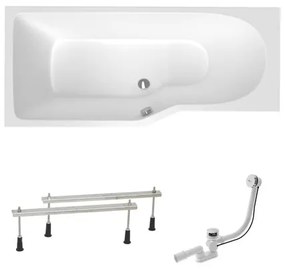 Asymetrická vaňa Laguna Beáta Plus 160x80 cm akrylát ľavá SIKOBE1600LAN, 1 ks